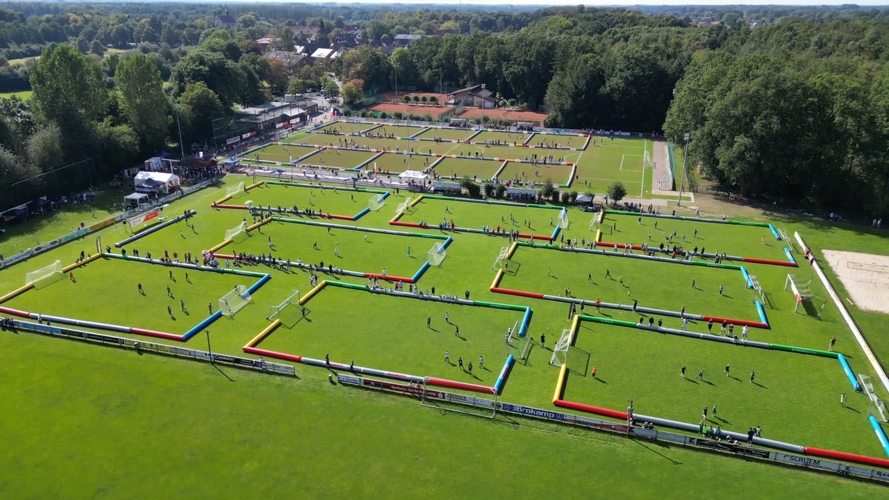 A whole community of small-sided football pitches